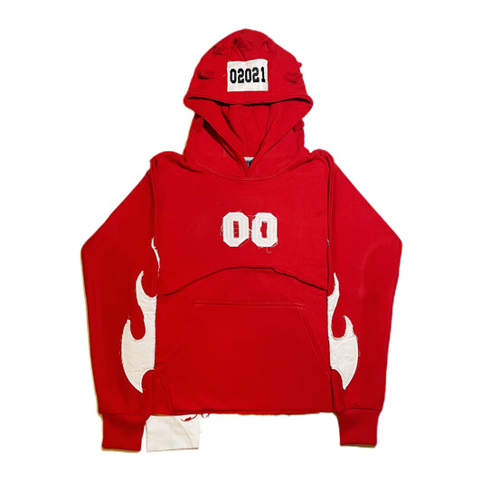 RED SPIKE HOODIE