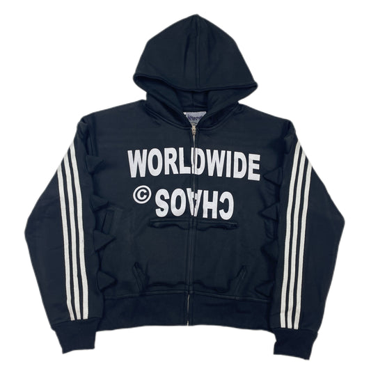 WORLDWIDE CHAOS ZIP UP BLACK